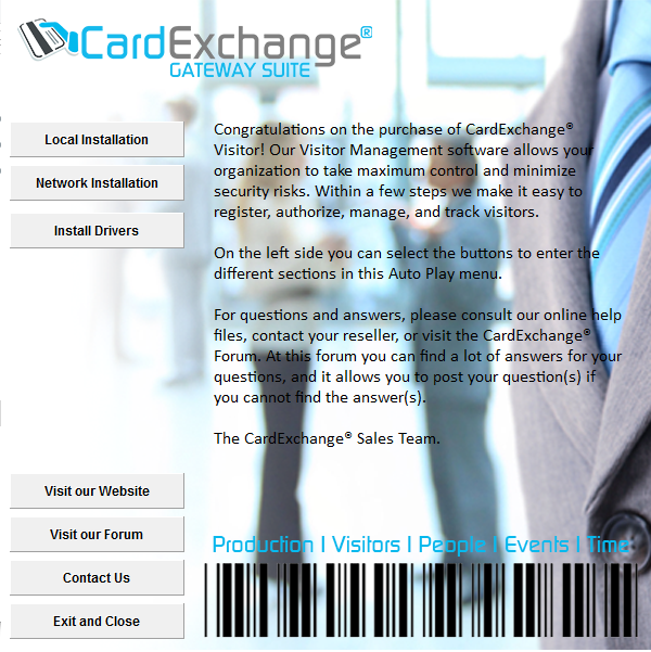 CardExchange® Gateway AutoPlay menu