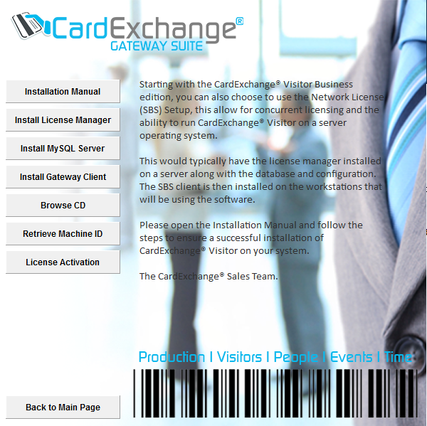 CardExchange® Gateway AutoPlay menu network