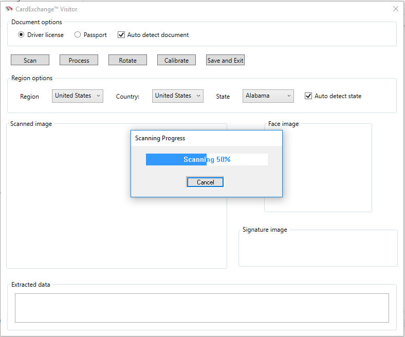 ID Scan 8 After scan button it will scan and close the dialog